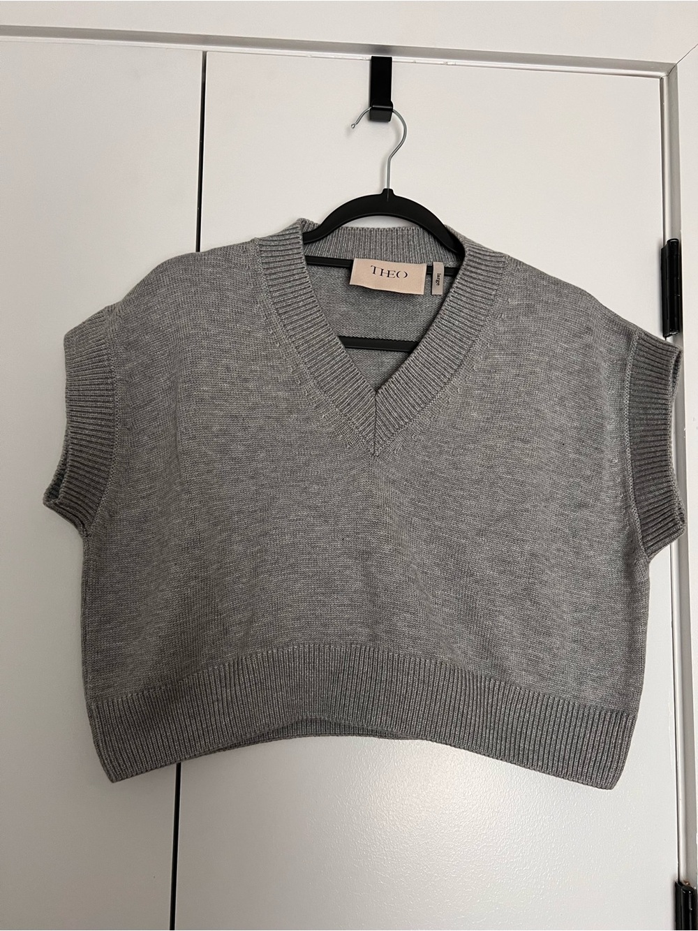 Theo Gray V-Neck Knit Sweater Vest